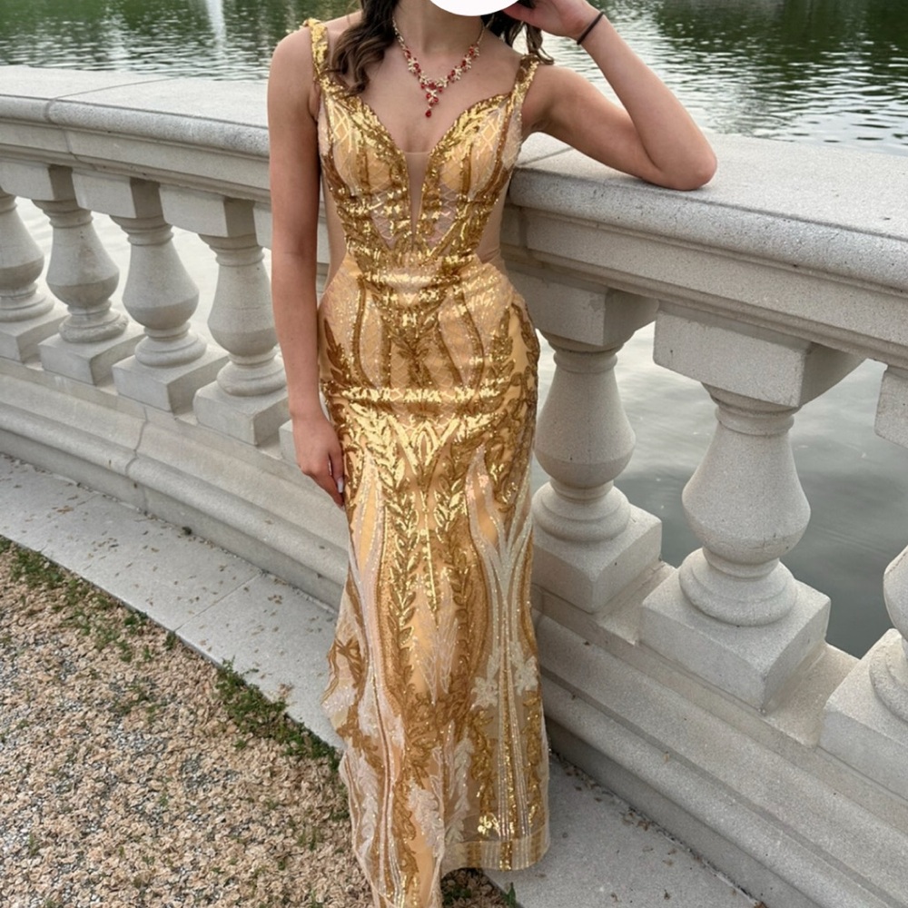 Elegant Gold Prom Dress